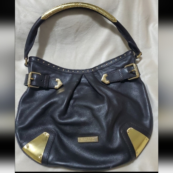 Burberry Vintage Leather Hobo Handbag 100% Authentic - Picture 1 of 16